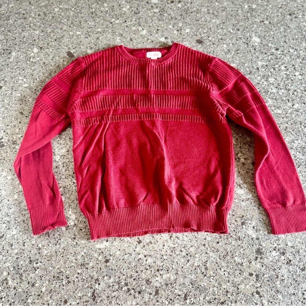 Cat & Jack l Red Ribbed Crew Neck Sweater l Size M